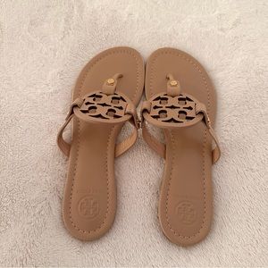 Tory Burch Miller Leather Sandals, Size 8